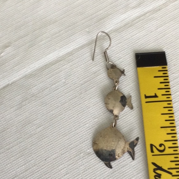 Silver Fish Earrings - Picture 2 of 4